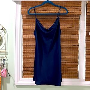 Urban outfitters navy silk dress scoop neck size M